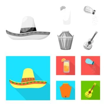 Isolated object of cafe and Latin icon. Collection of cafe and national vector Illustrazione stock