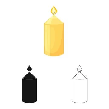 Isolated object of candle and aromatic sign. Collection of candle and cylinder 스톡 일러스트