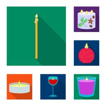 Isolated object of candlelight and decoration symbol. Collection of candlelight イラスト素材