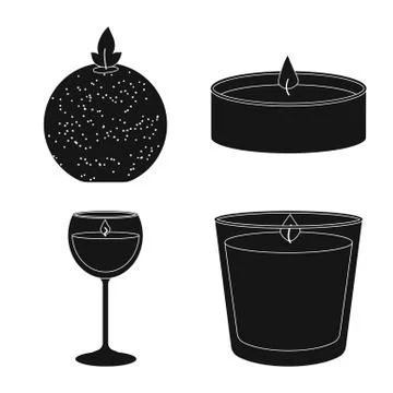 Isolated object of candlelight and decoration symbol. Set of candlelight and wax イラスト素材