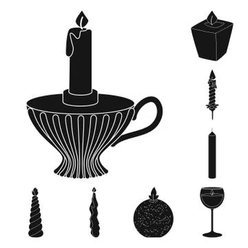 Isolated object of candlelight and decoration icon. Collection of candlelight Stockillustratie