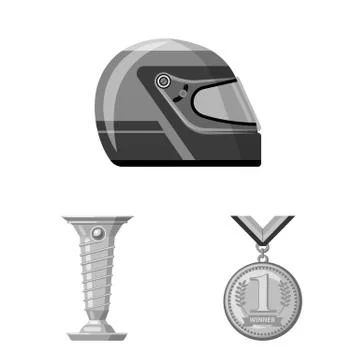Isolated object of car and rally sign. Set of car and race vector icon for stock Stock Illustration