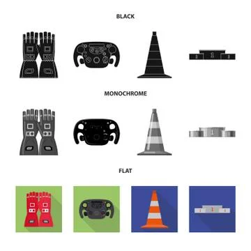 Isolated object of car and rally icon. Collection of car and race stock symbol イラスト素材