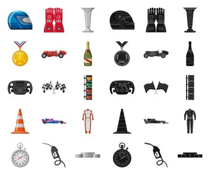 Isolated object of car and rally logo. Set of car and race vector icon for stock Stock Illustration