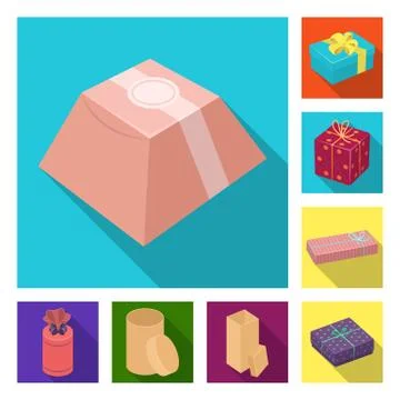 Isolated object of cardboard and delivery  sign. Collection of cardboard an Stock Illustration