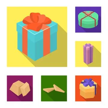 Isolated object of cardboard and delivery  sign. Collection of cardboard an Stock Illustration