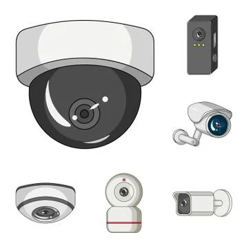 Isolated object of cctv and camera icon. Set of cctv and system vector icon for Stock Illustration