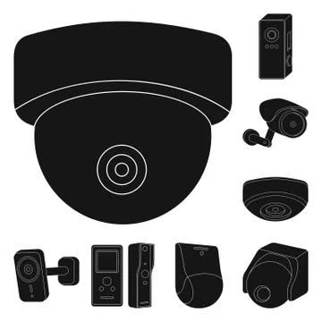 Isolated object of cctv and camera icon. Set of cctv and system vector icon for Stock Illustration