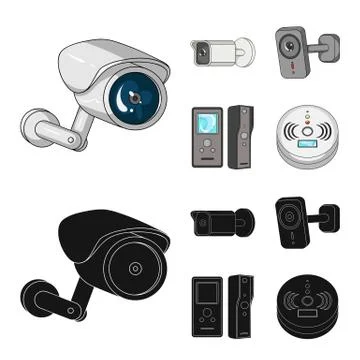 Isolated object of cctv and camera symbol. Set of cctv and system stock symbol Stock Illustration