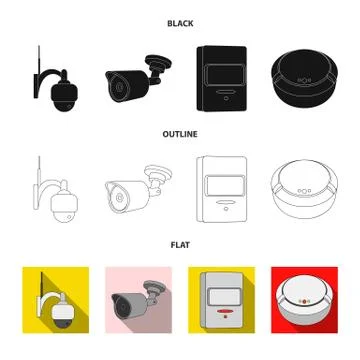 Isolated object of cctv and camera icon. Set of cctv and system stock symbol for Stock Illustration