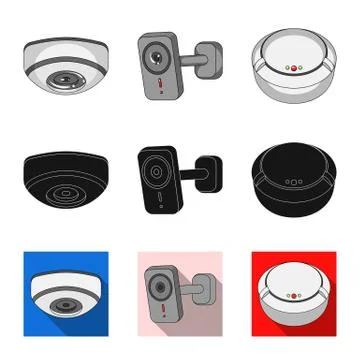 Isolated object of cctv and camera logo. Set of cctv and system stock symbol for Stock Illustration