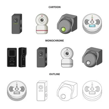 Isolated object of cctv and camera logo. Set of cctv and system stock symbol for Stock Illustration