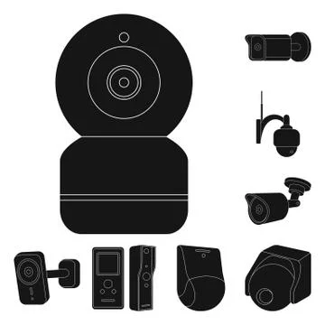 Isolated object of cctv and camera symbol. Set of cctv and system vector icon Stock Illustration