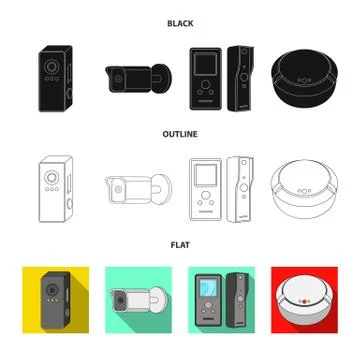Isolated object of cctv and camera symbol. Set of cctv and system stock vector Stock Illustration