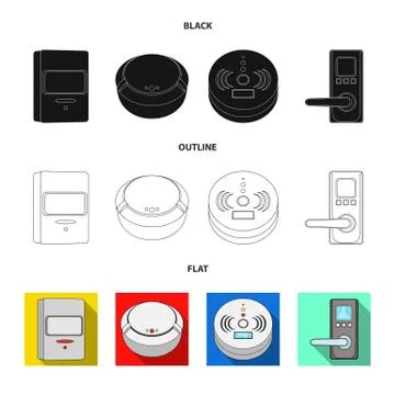 Isolated object of cctv and camera logo. Set of cctv and system stock vector Illustrazione stock