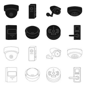 Isolated object of cctv and camera icon. Collection of cctv and system stock Stock Illustration