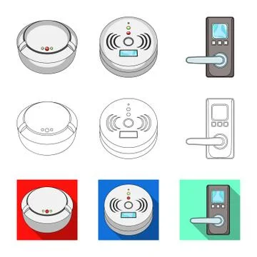 Isolated object of cctv and camera icon. Set of cctv and system stock symbol for 스톡 일러스트