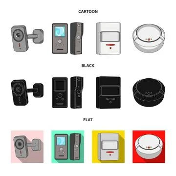 Isolated object of cctv and camera icon. Collection of cctv and system stock Illustrazione stock