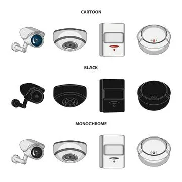 Isolated object of cctv and camera icon. Collection of cctv and system stock Illustrazione stock