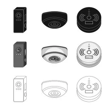 Isolated object of cctv and camera icon. Set of cctv and system stock vector Stock Illustration