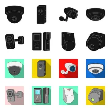 Isolated object of cctv and camera symbol. Collection of cctv and system stock Stock Illustration