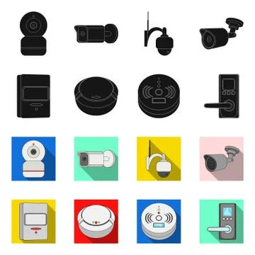 Isolated object of cctv and camera icon. Set of cctv and system vector icon for Stock Illustration