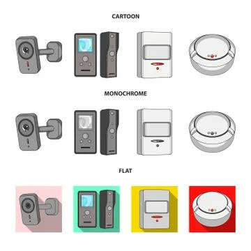 Isolated object of cctv and camera icon. Collection of cctv and system vector Illustrazione stock