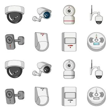 Isolated object of cctv and camera sign. Collection of cctv and system stock Stock Illustration