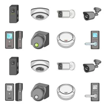 Isolated object of cctv and camera logo. Collection of cctv and system vector Illustrazione stock