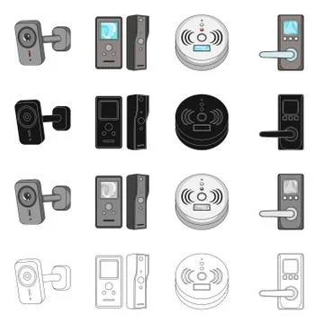 Isolated object of cctv and camera symbol. Set of cctv and system vector icon Stock Illustration