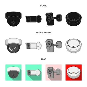 Isolated object of cctv and camera icon. Collection of cctv and system vector Illustrazione stock