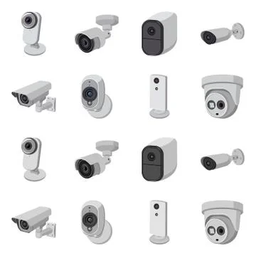 Isolated object of cctv and camera icon. Set of cctv and system vector icon for Stock Illustration