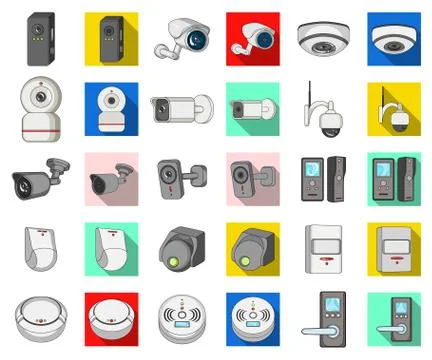 Isolated object of cctv and camera sign. Set of cctv and system vector icon for Illustrazione stock