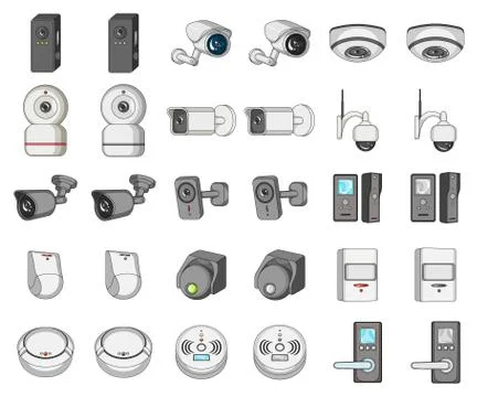 Isolated object of cctv and camera sign. Set of cctv and system vector icon for Stock Illustration