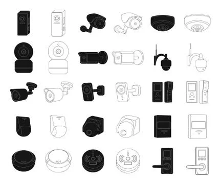 Isolated object of cctv and camera sign. Set of cctv and system vector icon for Stock Illustration