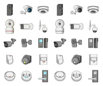 Isolated object of cctv and camera sign. Set of cctv and system vector icon for Illustrazione stock