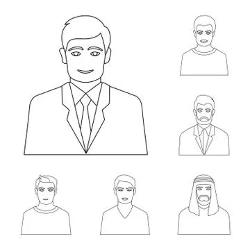 Isolated object of character and avatar icon. Collection of character and person Stock Illustration