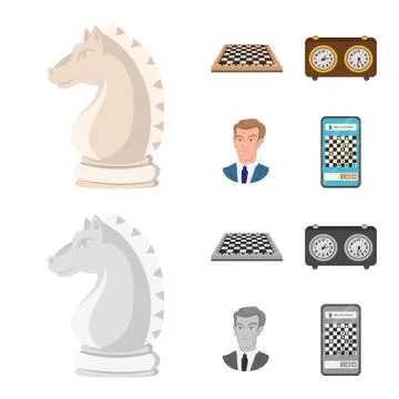 Isolated object of checkmate and thin sign. Set of checkmate and target vector Stock Illustration