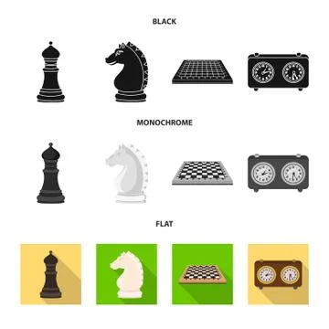 Isolated object of checkmate and thin logo. Set of checkmate and target vector Stock Illustration