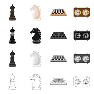 Isolated object of checkmate and thin icon. Set of checkmate and target vector Stock Illustration