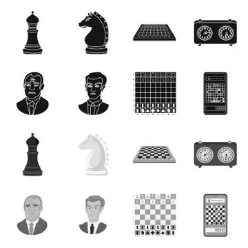 Isolated object of checkmate and thin icon. Collection of checkmate and target Illustrazione stock