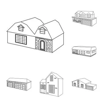 Isolated object of city and construction symbol. Collection of city and estate Stock Illustration