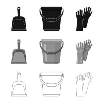 Isolated object of cleaning and service logo. Collection of cleaning and Illustration
