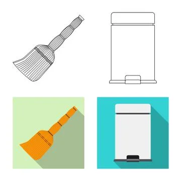 Isolated object of cleaning and service symbol. Collection of cleaning and Stock Illustration