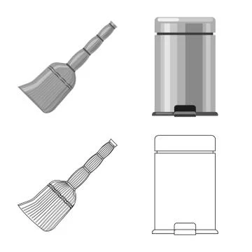 Isolated object of cleaning and service logo. Collection of cleaning and Stock Illustration