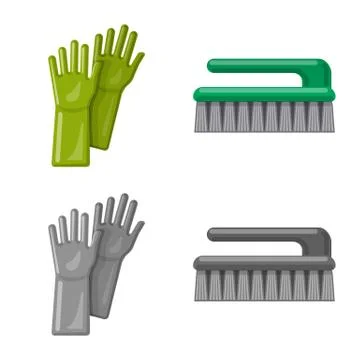 Isolated object of cleaning and service sign. Set of cleaning and household Stock Illustration