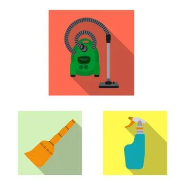 Isolated object of cleaning and service icon. Set of cleaning and household Stock Illustration