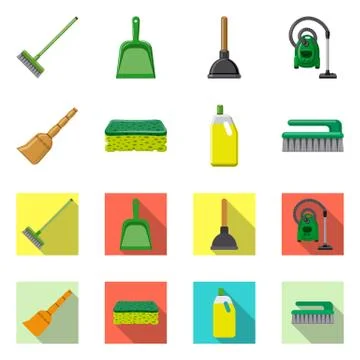 Isolated object of cleaning and service logo. Collection of cleaning and Illustration