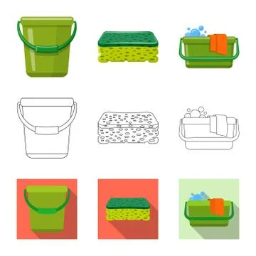 Isolated object of cleaning and service icon. Collection of cleaning and Stock Illustration