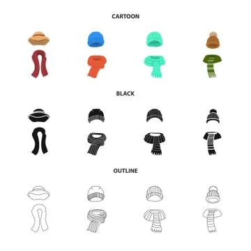 Isolated object of clothes and texture icon. Set of clothes and weather vector Illustrazione stock